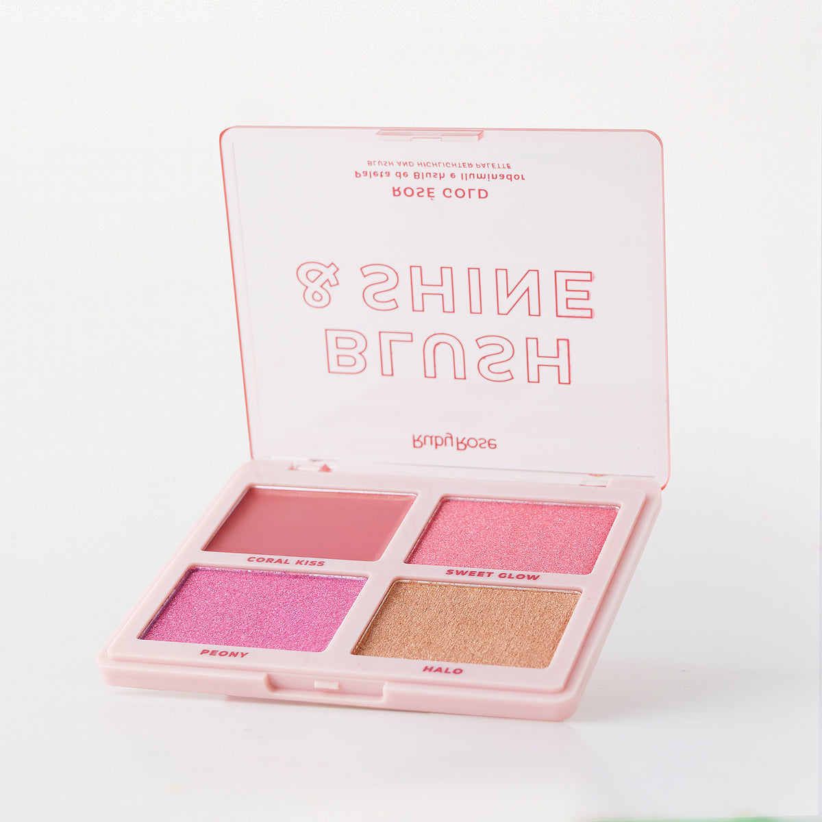 Ruby Rose Paleta Blush & Shine Rosé Gold abierta detalle