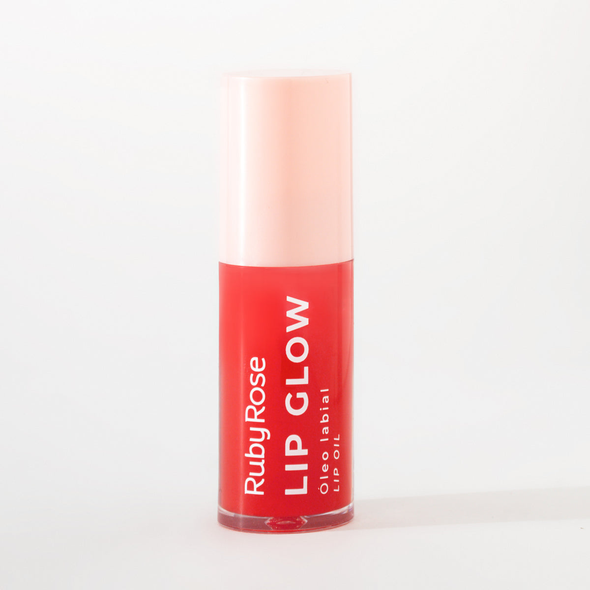 Lip Glow Ruby Rose tono Electric Red, óleo labial rojo con efecto brillante.