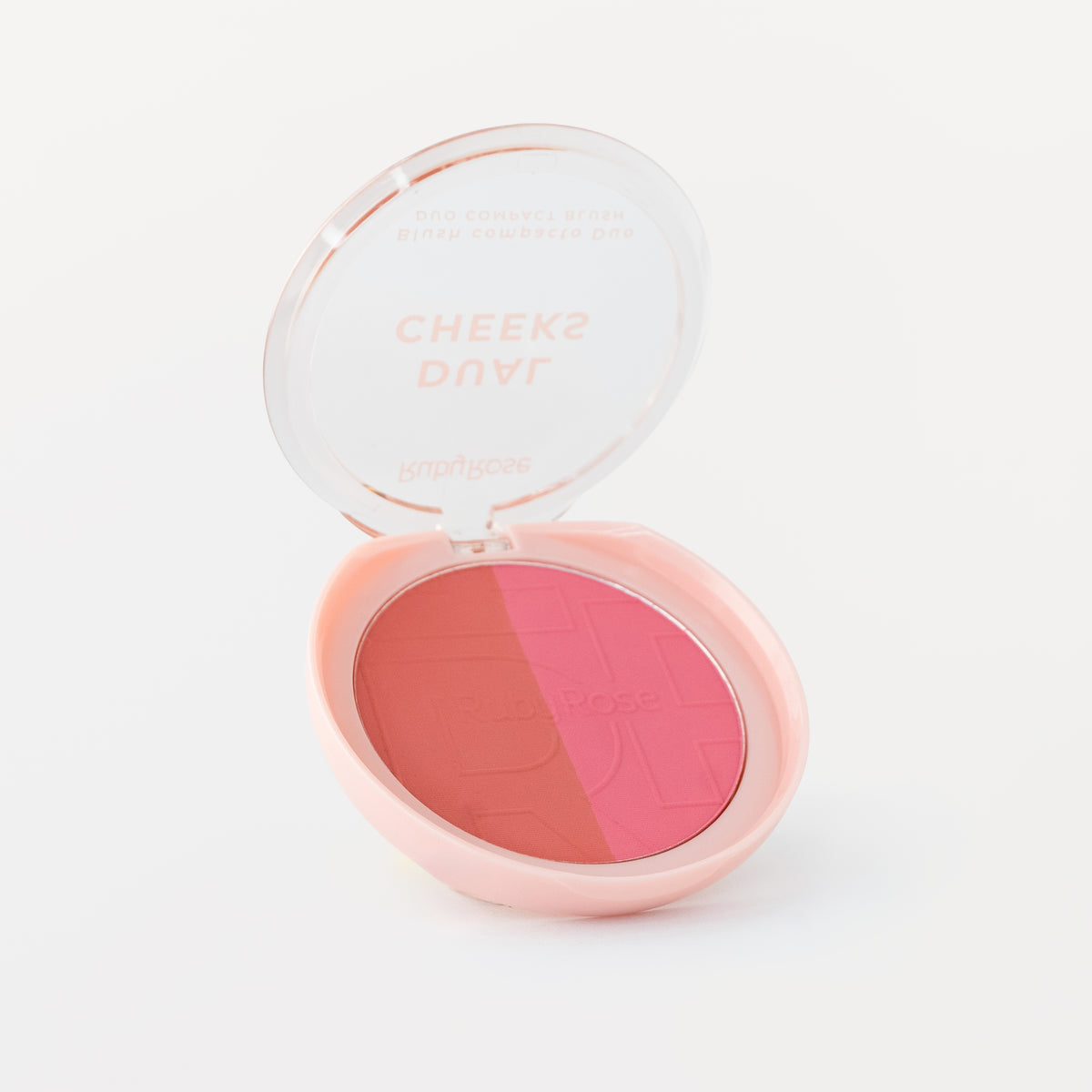 Rubor Compacto Dual Cheeks Peachy/Fuchsia abierto