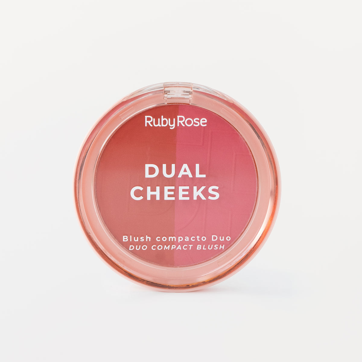 Rubor Compacto Duo Dual Cheeks Ruby Rose tono Peachy/Fuchsia.