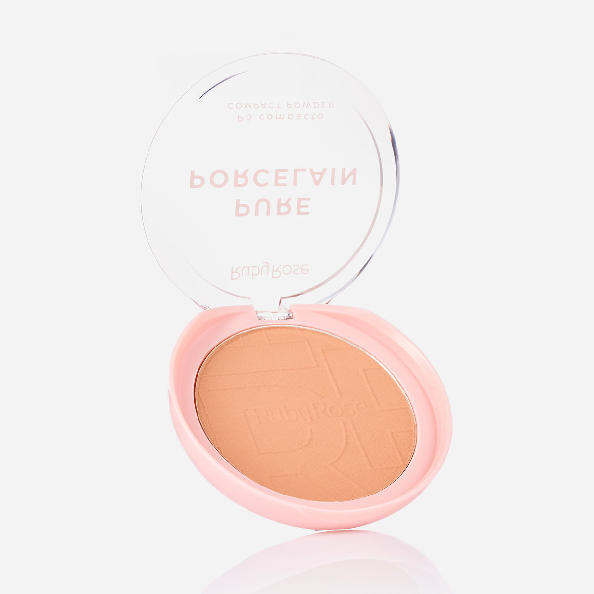 Polvo Compacto Pure Porcelain Ruby Rose tono P50 abierto.