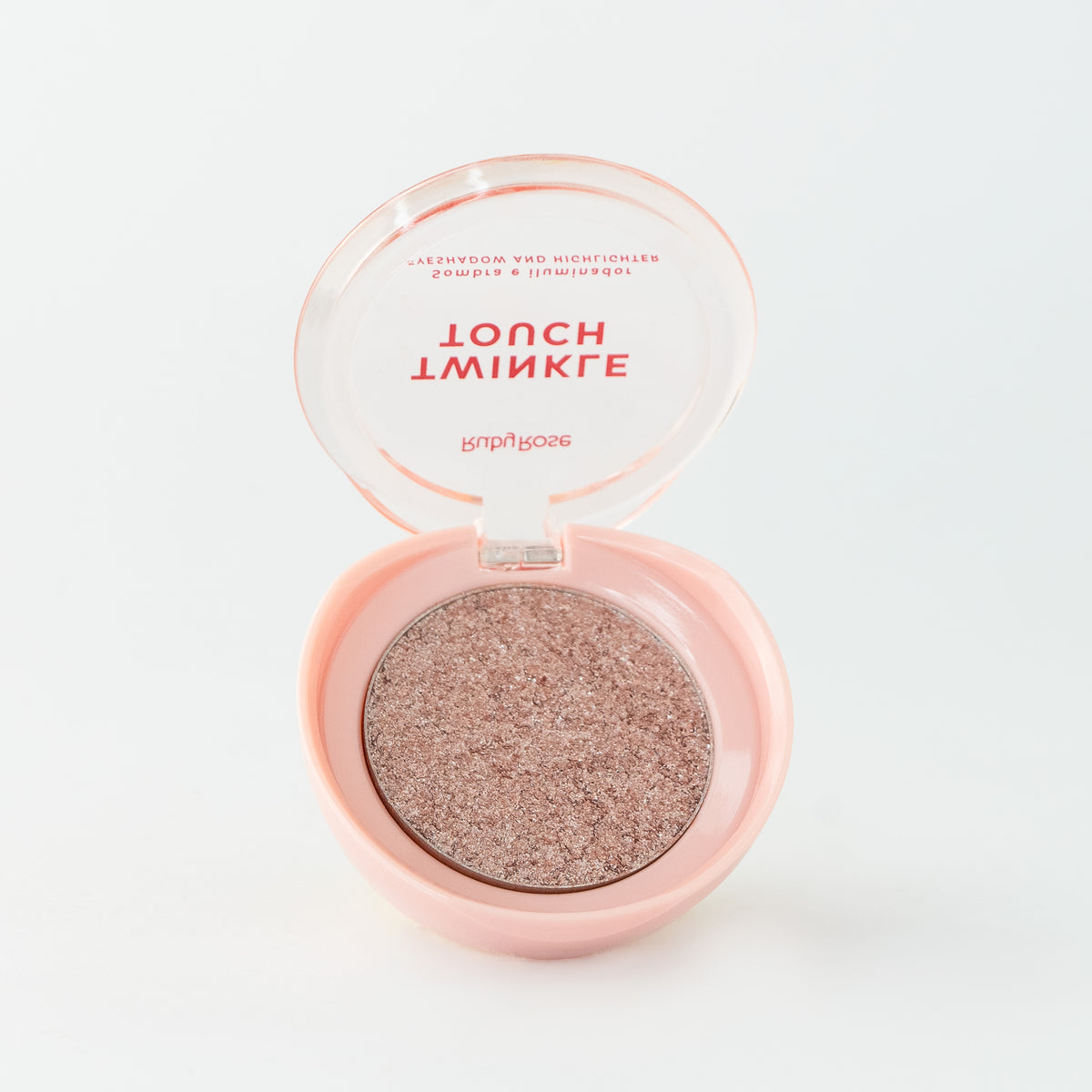 Sombra e iluminador Ruby Rose Twinkle Touch tono Pink Luster, abierto.